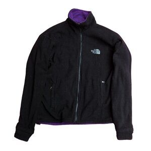 VINTAGE Reversible The North Face Fleece Jacket Black/Purple Medium